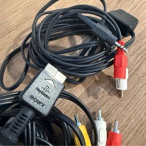 Sony PlayStation AV Cable + 3.5mm to RCA Audio Cable Bundle